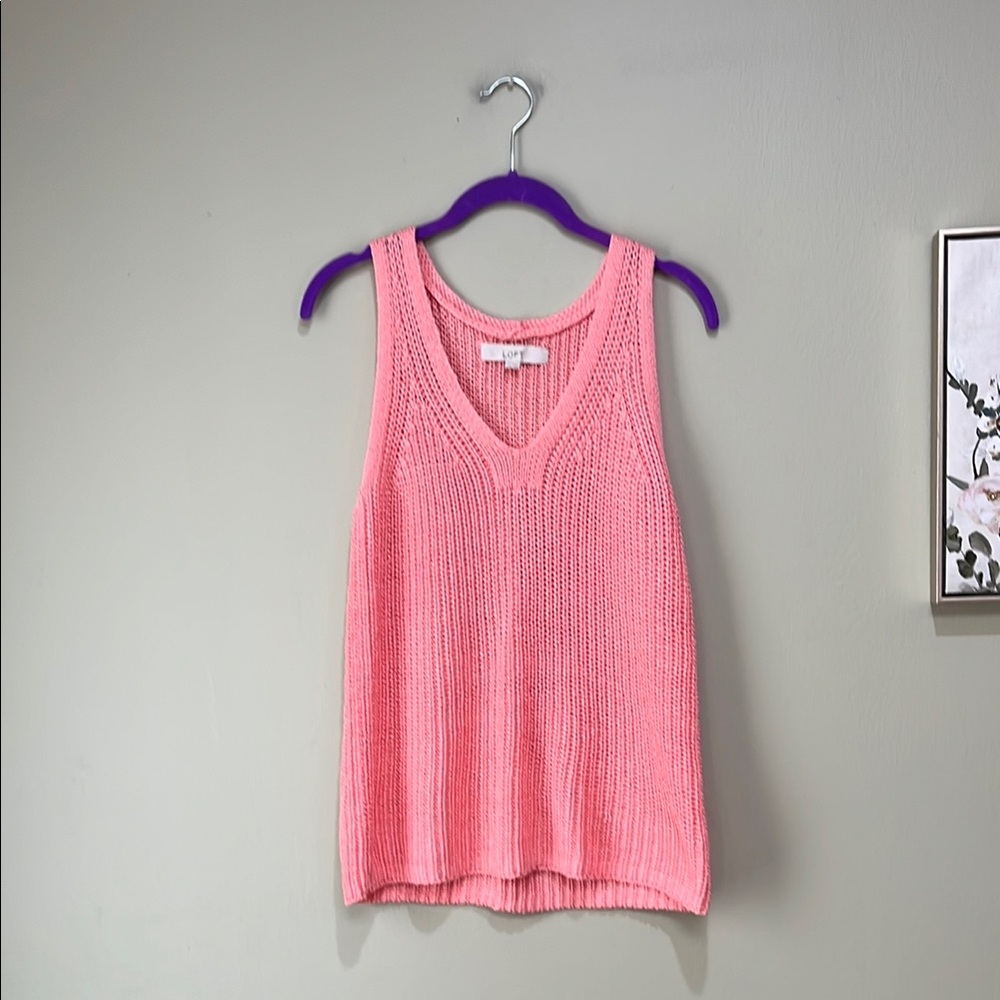 🌸Loft Pink Sleeveless Knit Top
